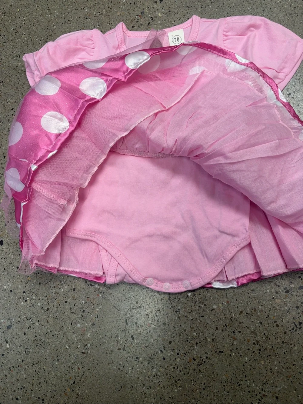 Pink Minnie-Style Kids Costume Dress with Headband